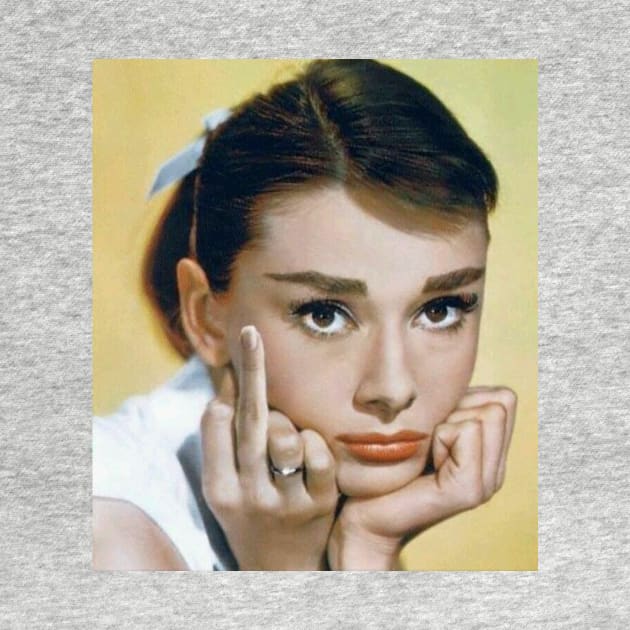 Audrey Hepburn Middle Finger by tawmek